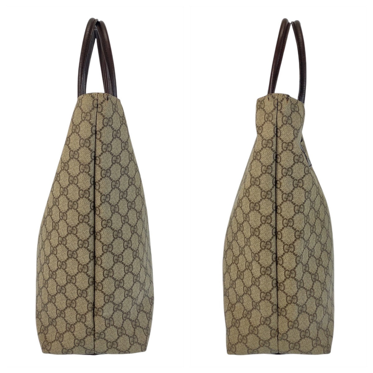 GUCCI Tote Bag 131220 GG Supreme canvas, leather Brown Tote Bag Women Used