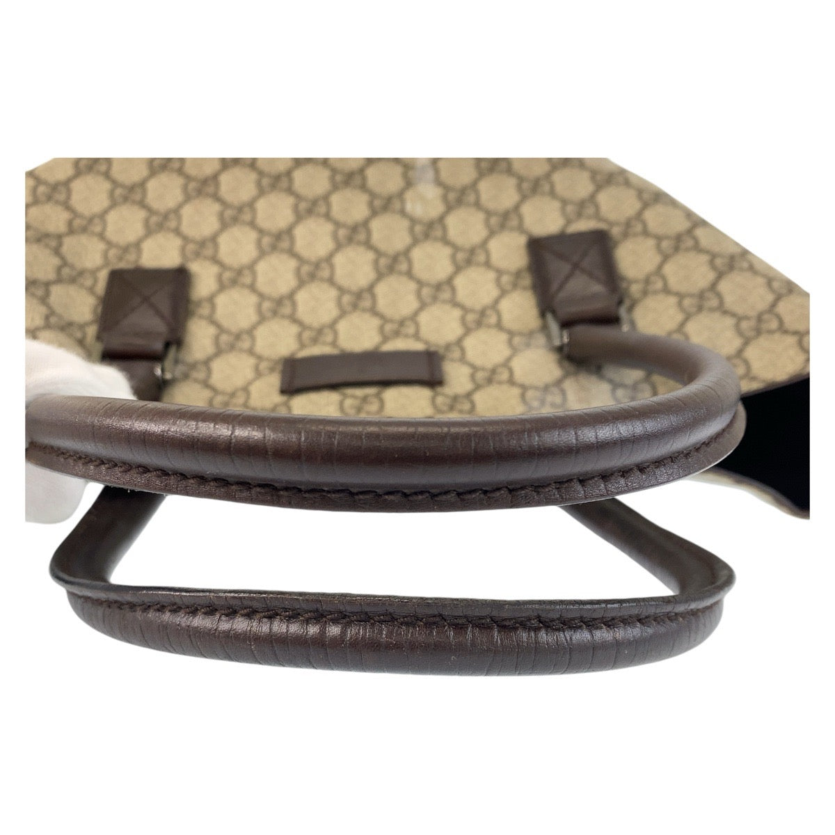 GUCCI Tote Bag 131220 GG Supreme canvas, leather Brown Tote Bag Women Used