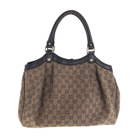 GUCCI Handbag 211944 GG canvas, leather Brown Handbag Shoulder Bag Sukey Women Used