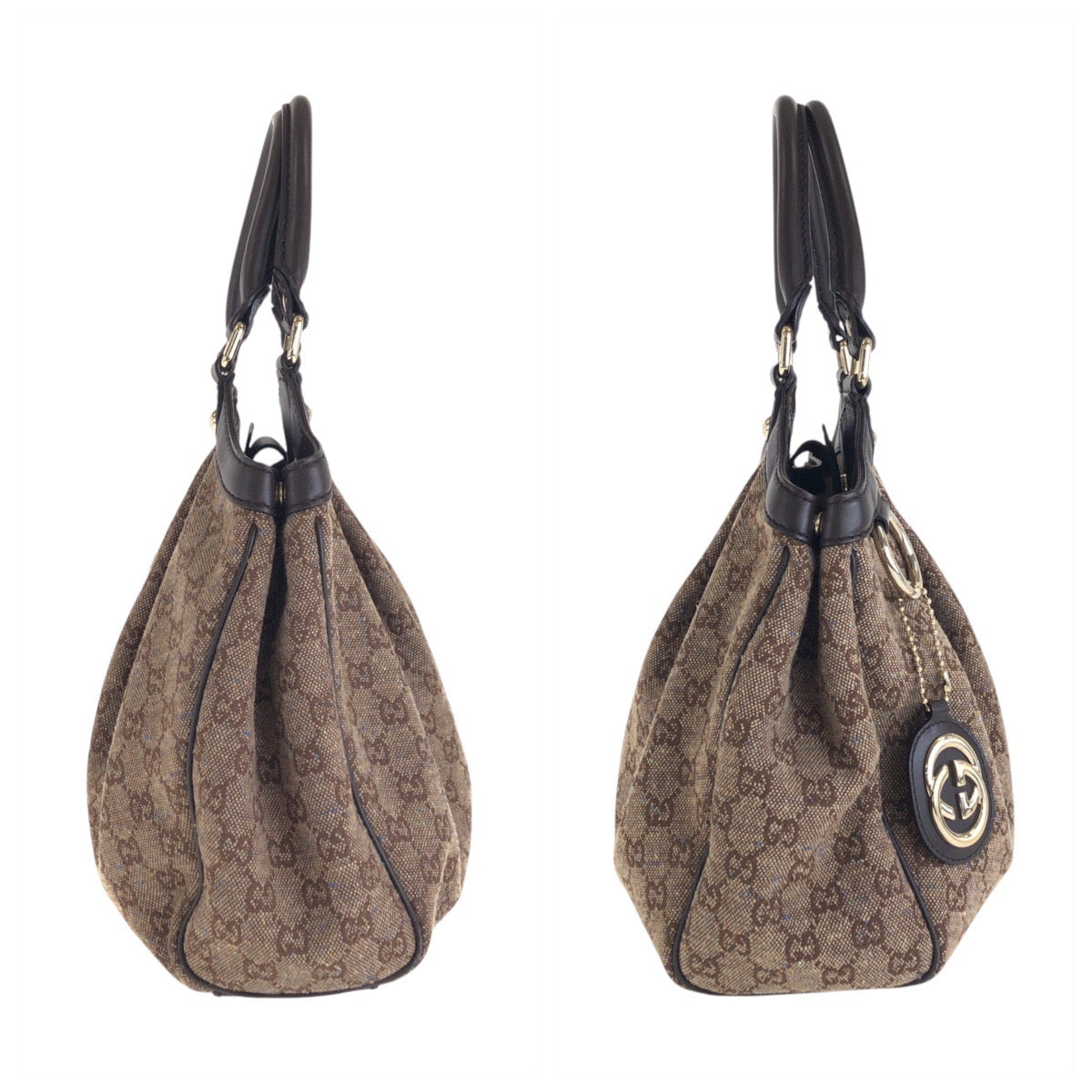 GUCCI Handbag 211944 GG canvas, leather Brown Handbag Shoulder Bag Sukey Women Used