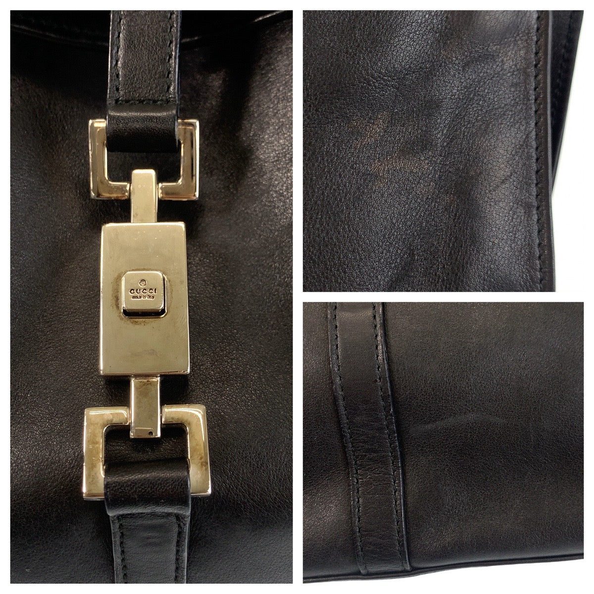 GUCCI Shoulder Bag 001 3355 leather black Shoulder Bag Jackie Women Used