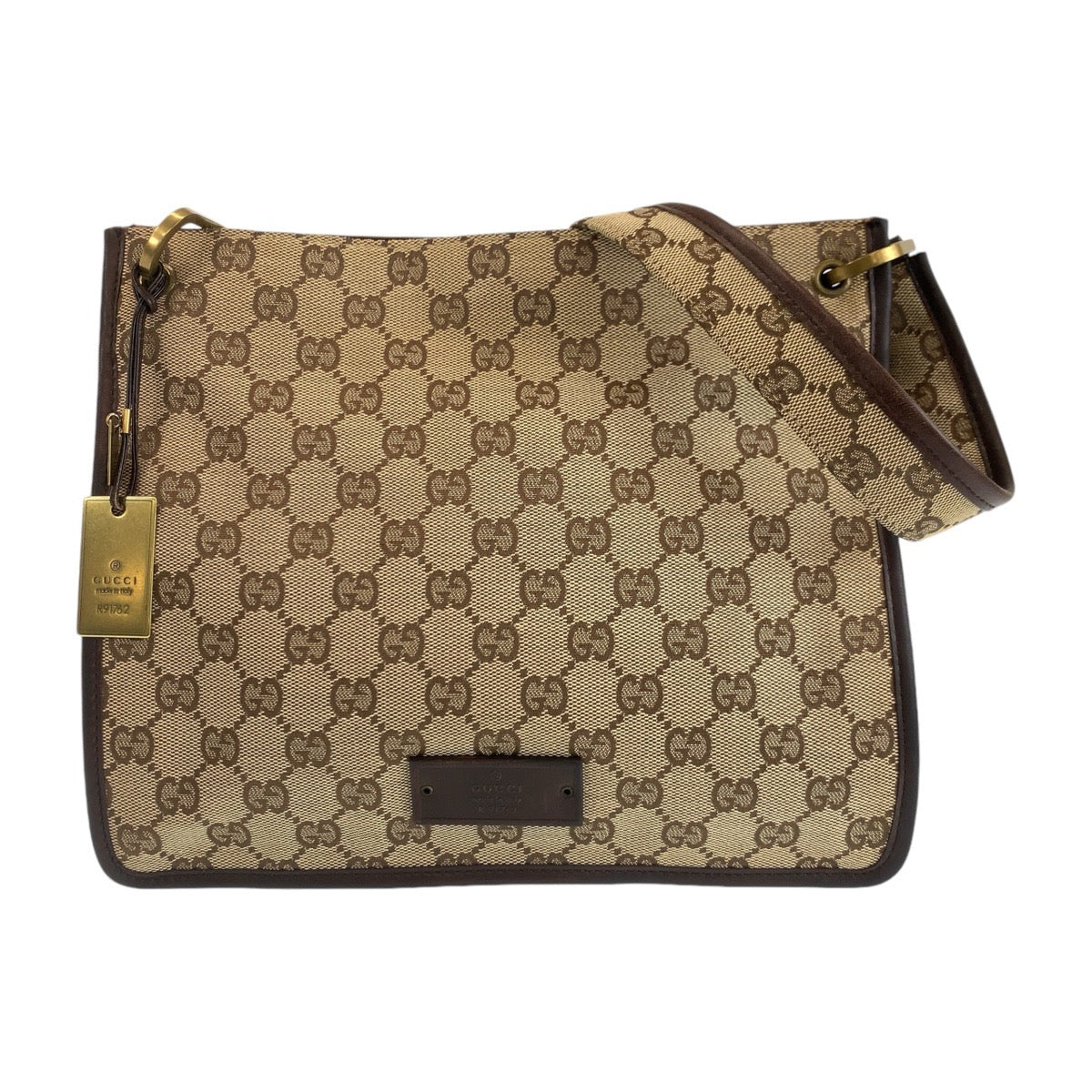 GUCCI Shoulder Bag 91762 GG canvas, leather Brown beige Crossbody Shoulder Bag Messenger Bag Women Used