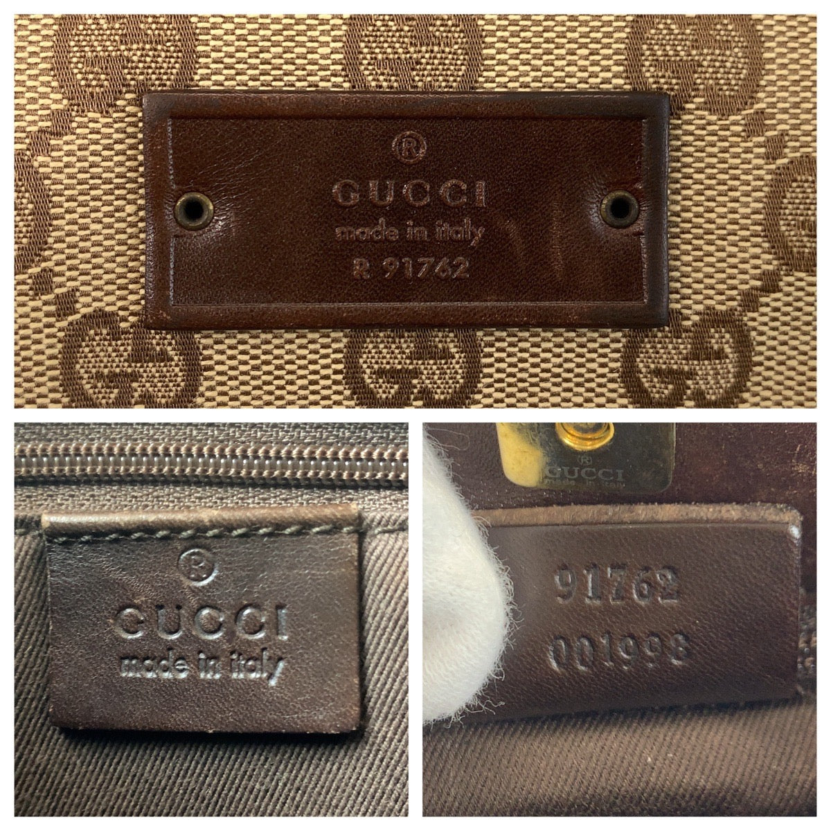 GUCCI Shoulder Bag 91762 GG canvas, leather Brown beige Crossbody Shoulder Bag Messenger Bag Women Used