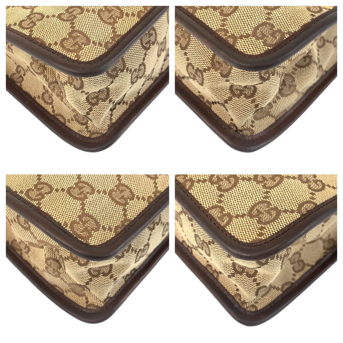 GUCCI Shoulder Bag 91762 GG canvas, leather Brown beige Crossbody Shoulder Bag Messenger Bag Women Used