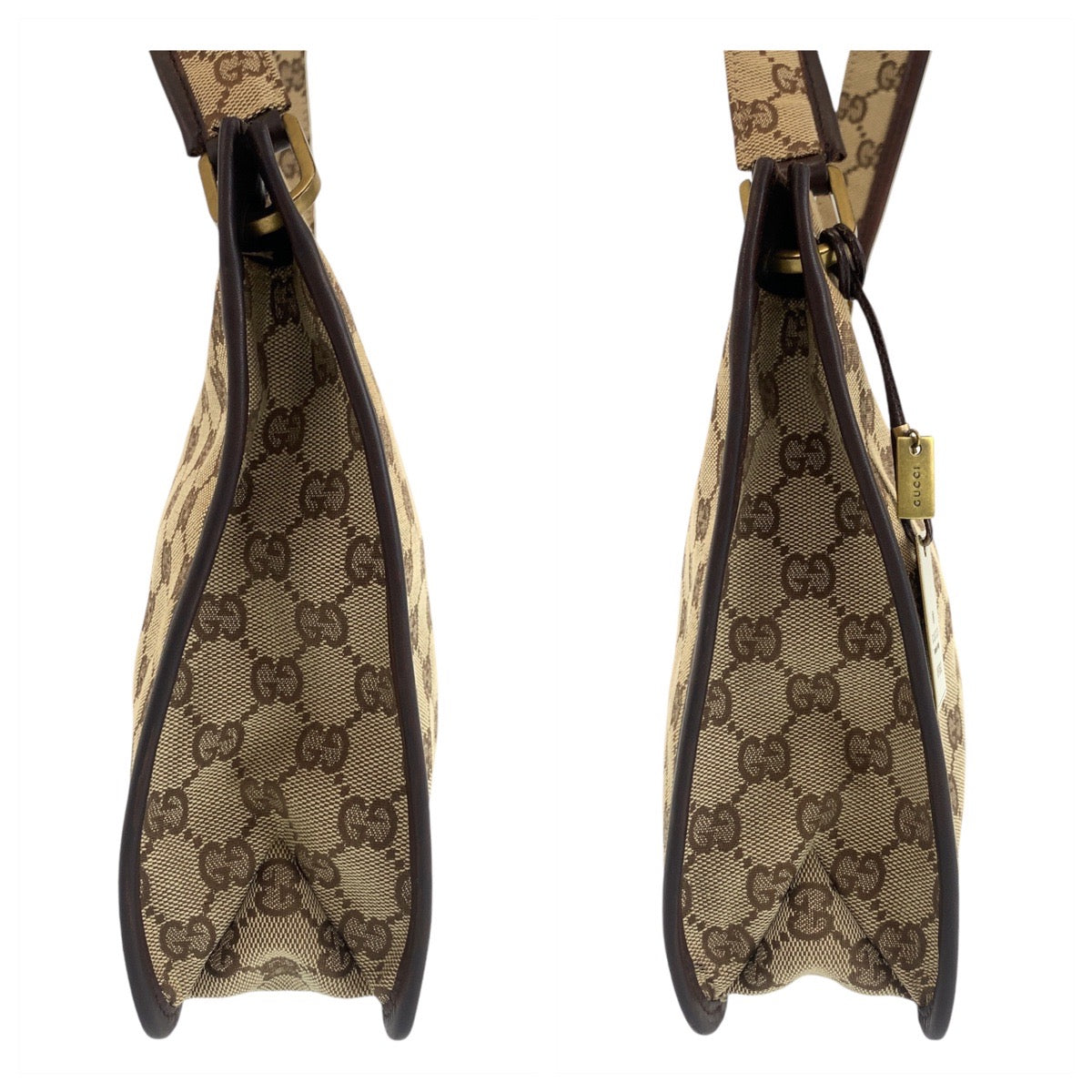 GUCCI Shoulder Bag 91762 GG canvas, leather Brown beige Crossbody Shoulder Bag Messenger Bag Women Used