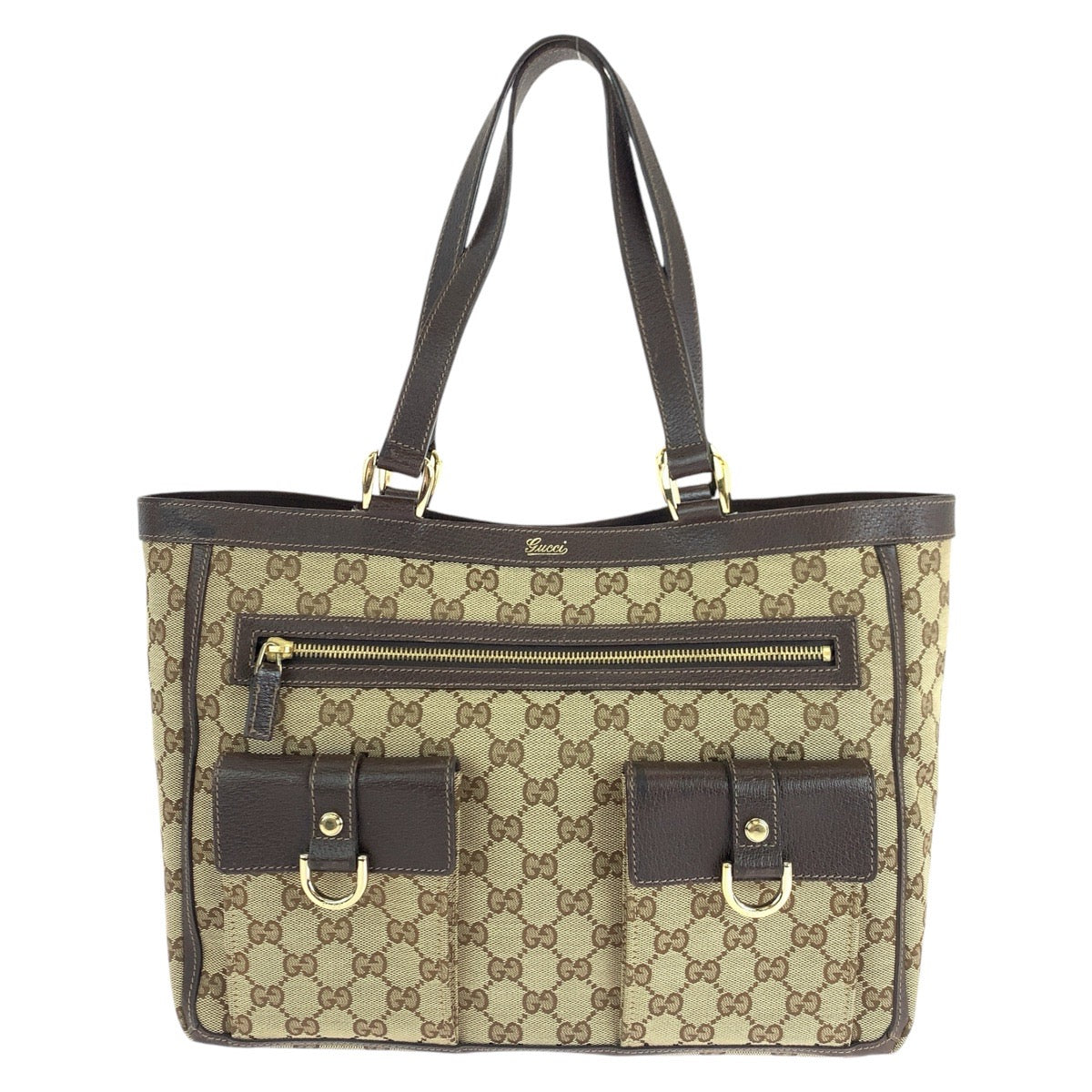 GUCCI Tote Bag 146247 GG canvas, leather Brown beige Tote Bag Shoulder Bag Abbey Women Used