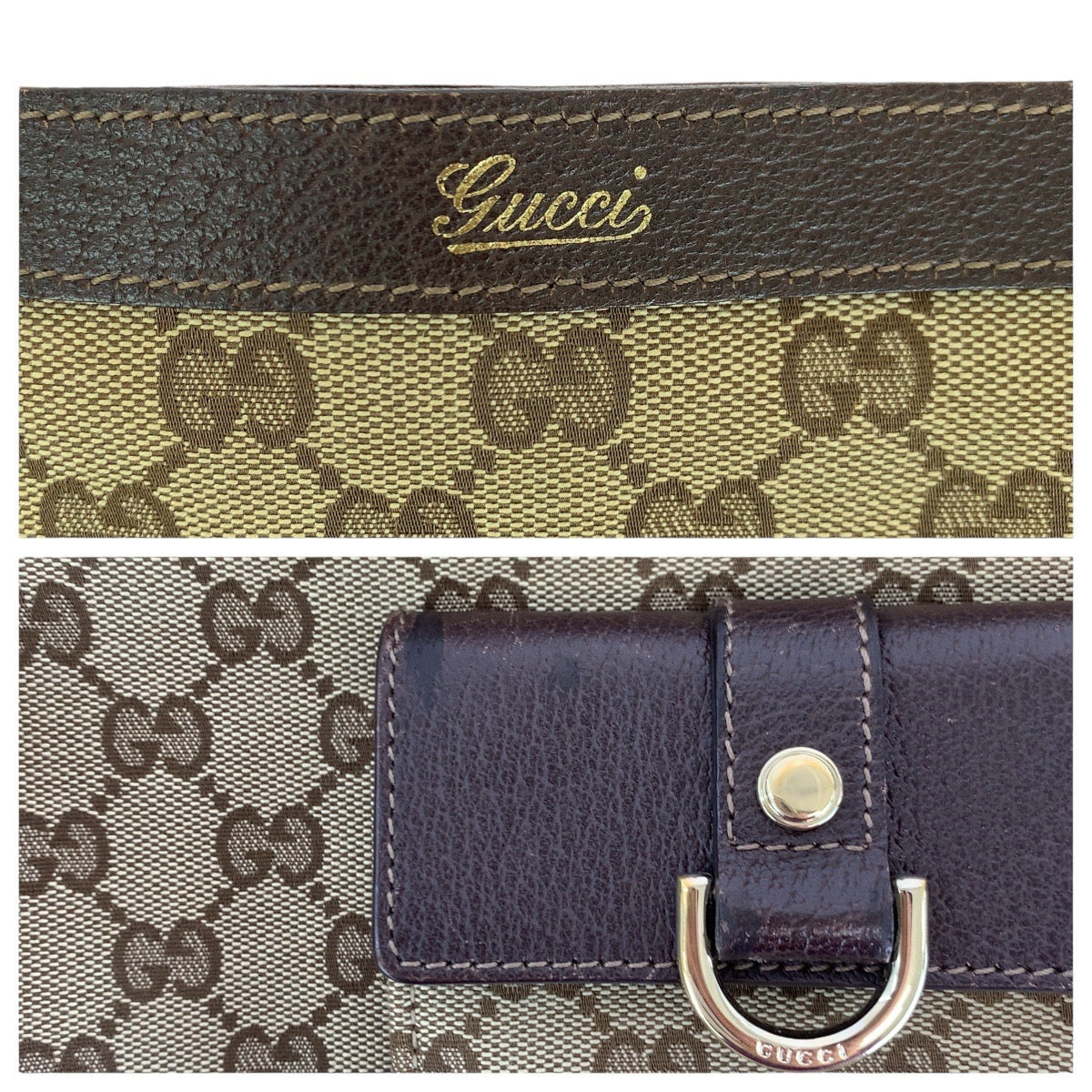 GUCCI Tote Bag 146247 GG canvas, leather Brown beige Tote Bag Shoulder Bag Abbey Women Used