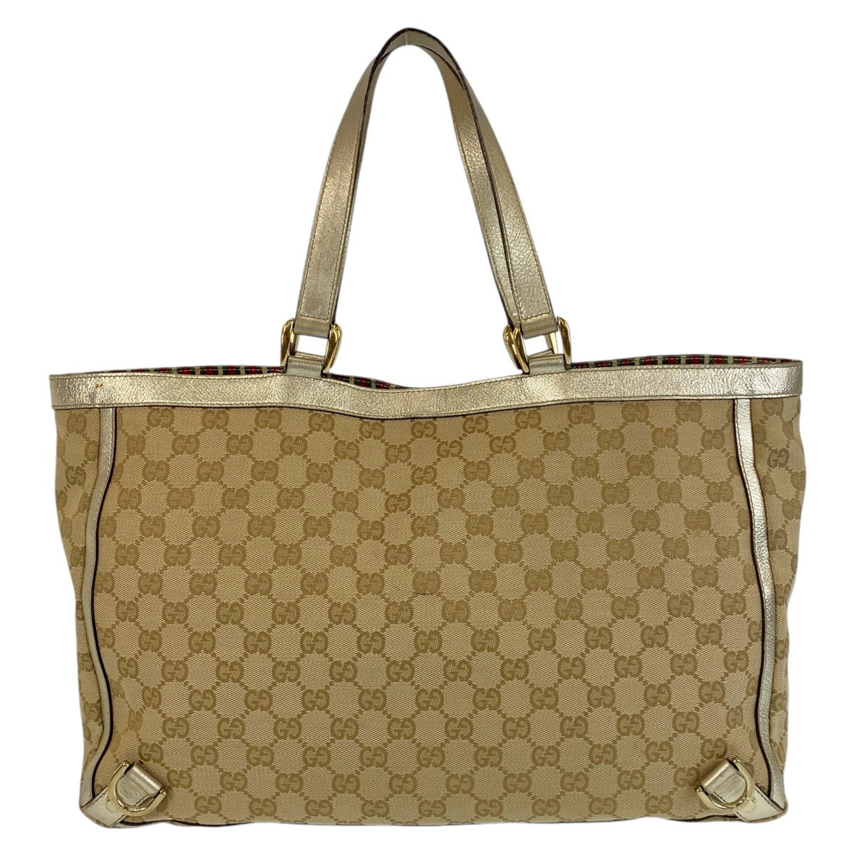 GUCCI Tote Bag 141472 GG canvas, leather beige Tote Bag Shoulder Bag Women Used