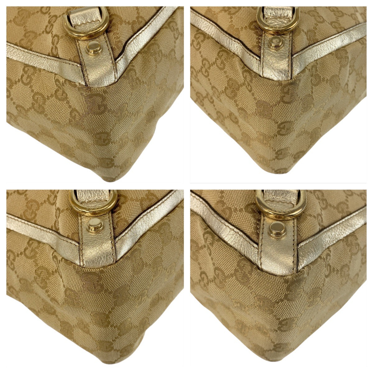 GUCCI Tote Bag 141472 GG canvas, leather beige Tote Bag Shoulder Bag Women Used
