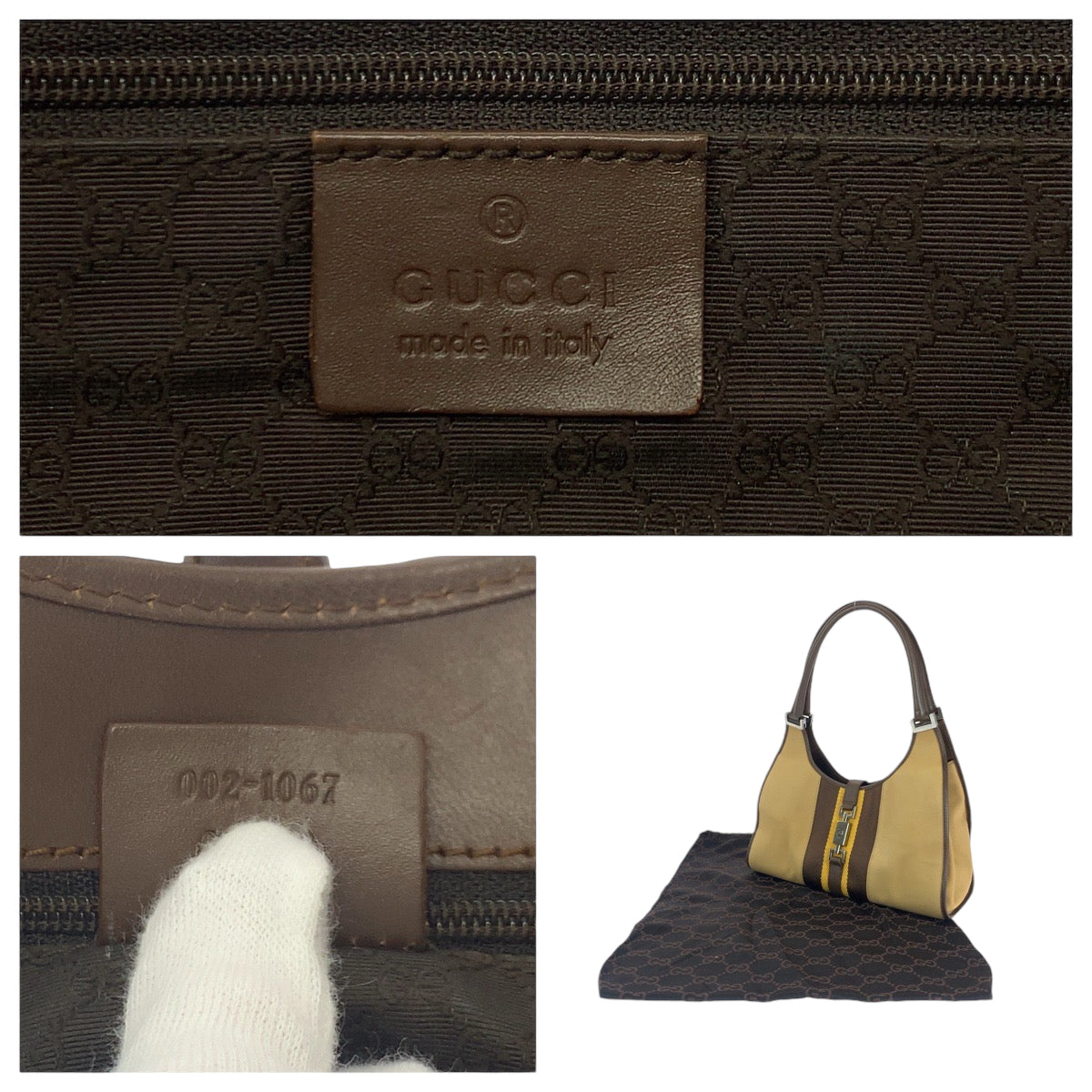 GUCCI Shoulder Bag 002 1067 GG canvas Brown One Shoulder Bag Jackie Women Used