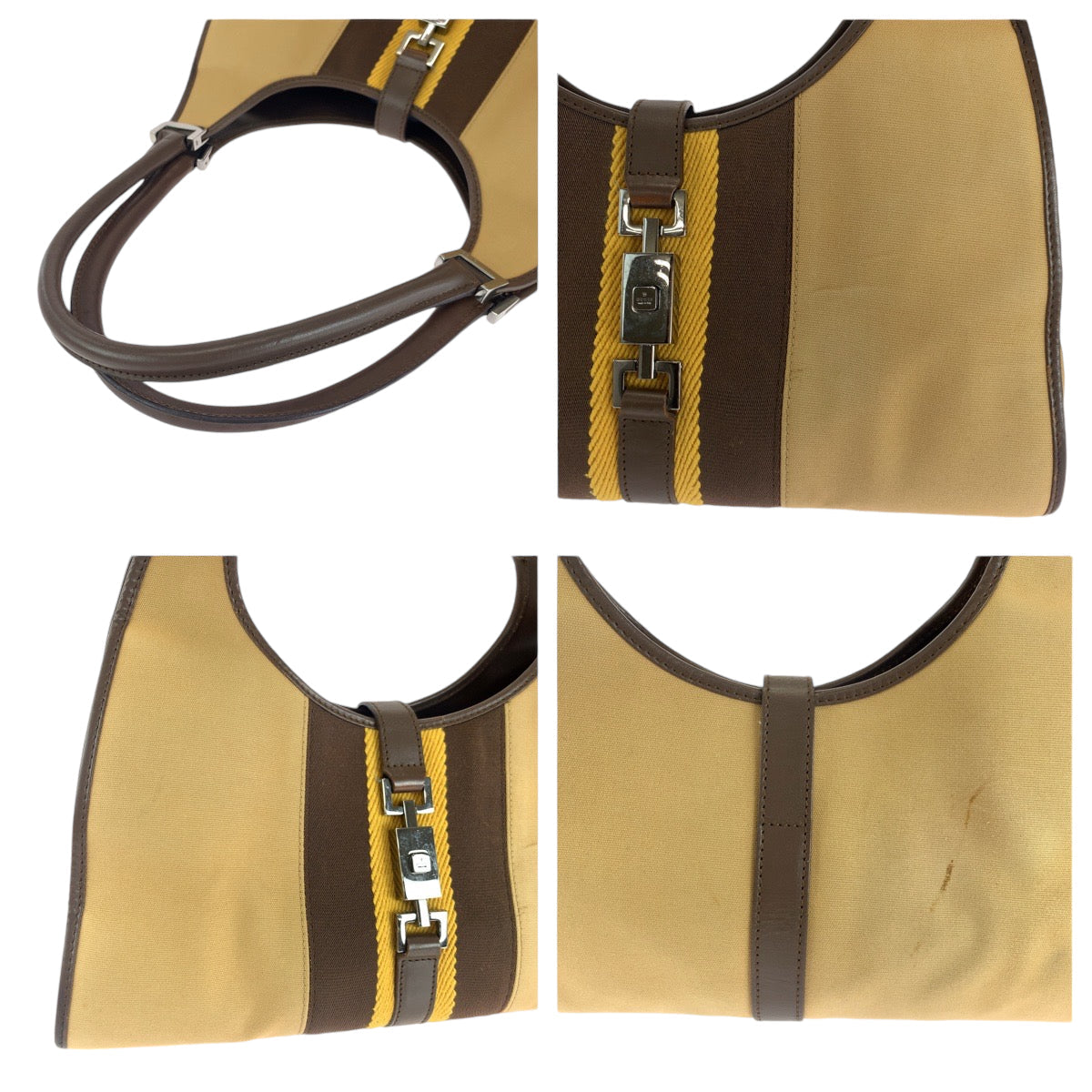 GUCCI Shoulder Bag 002 1067 GG canvas Brown One Shoulder Bag Jackie Women Used