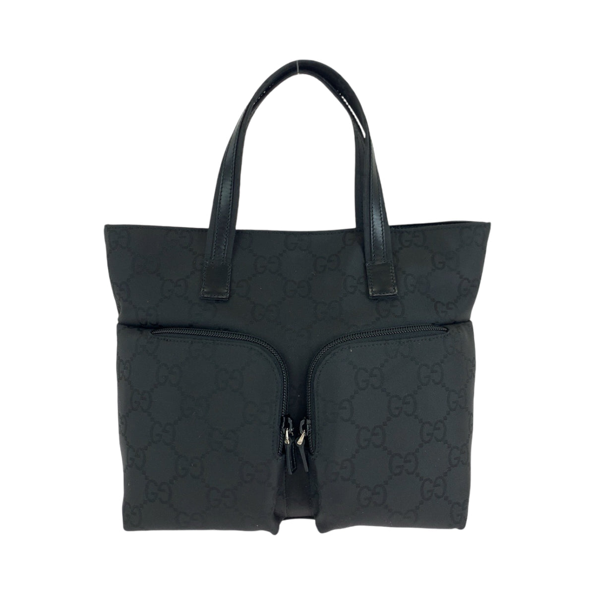 GUCCI Tote Bag 105650 GG canvas black Tote Bag handbag W pocket Women Used
