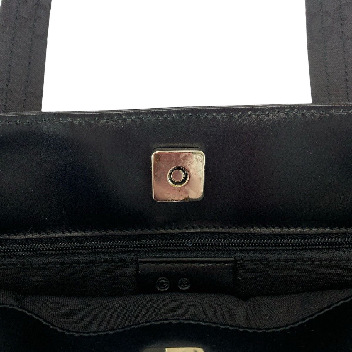 GUCCI Tote Bag 105650 GG canvas black Tote Bag handbag W pocket Women Used