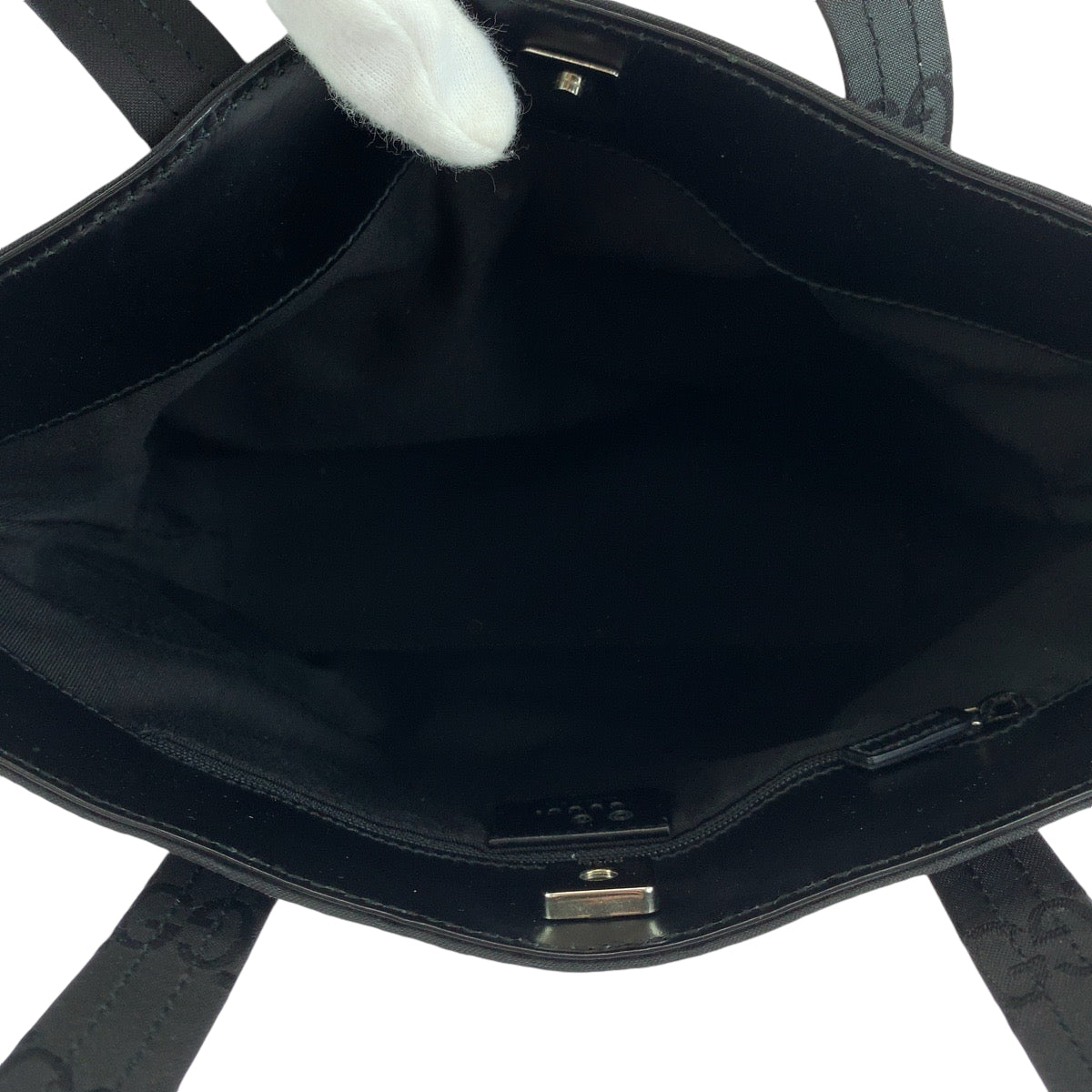 GUCCI Tote Bag 105650 GG canvas black Tote Bag handbag W pocket Women Used