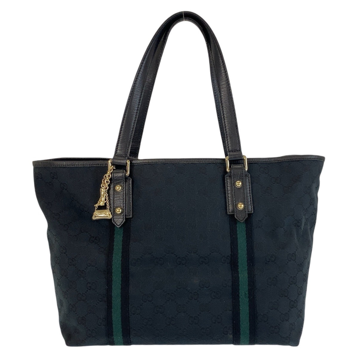 GUCCI Tote Bag 139260 GG canvas, leather black Tote Bag Shoulder Bag Sherry line Women Used