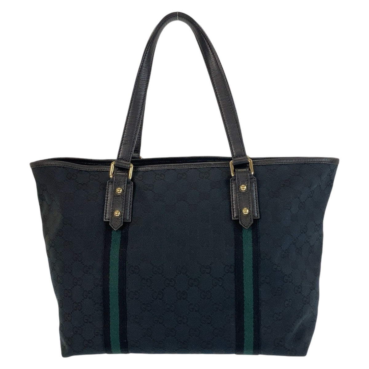 GUCCI Tote Bag 139260 GG canvas, leather black Tote Bag Shoulder Bag Sherry line Women Used
