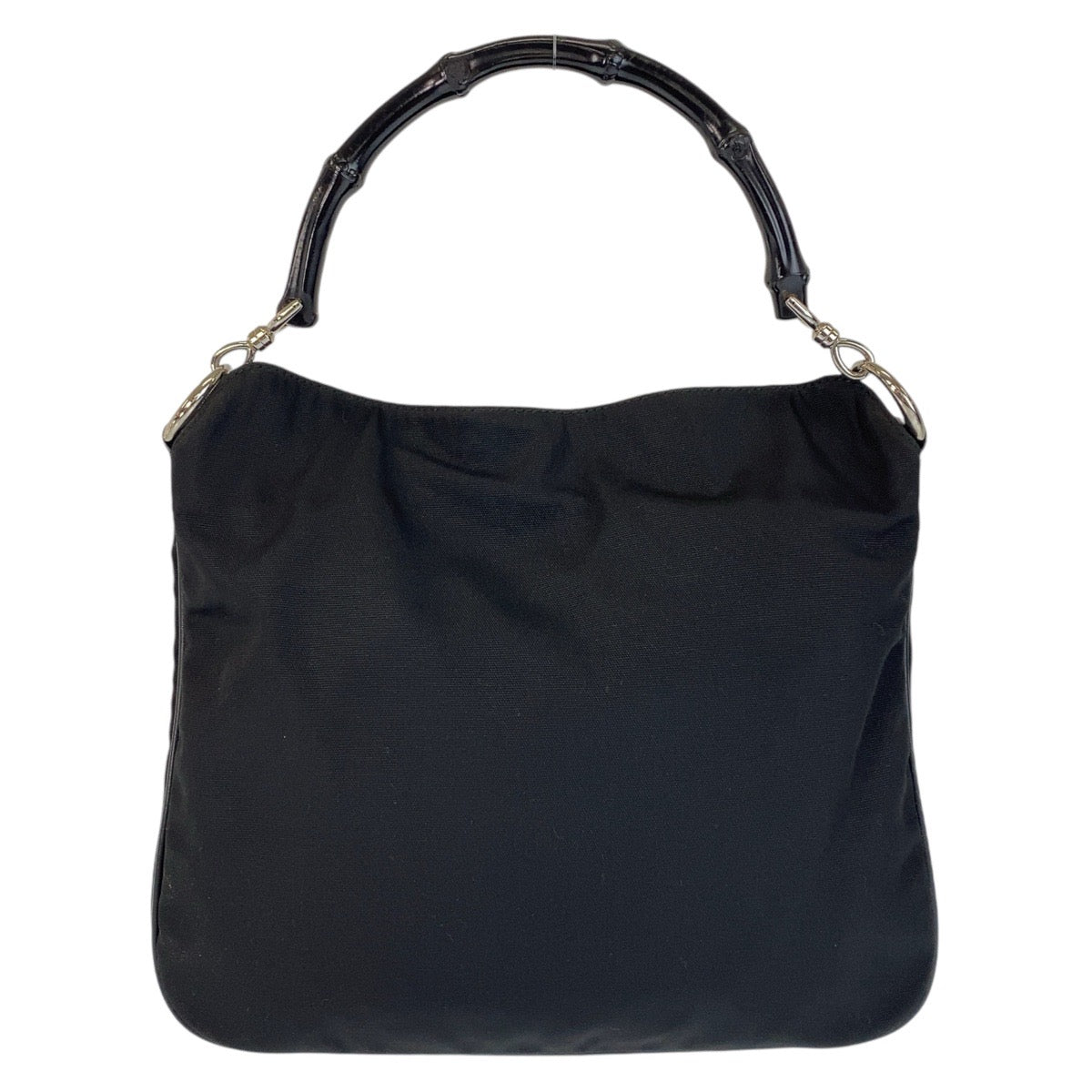 GUCCI Handbag 001 1638 Nylon, Bamboo black Handbag Bamboo Women Used