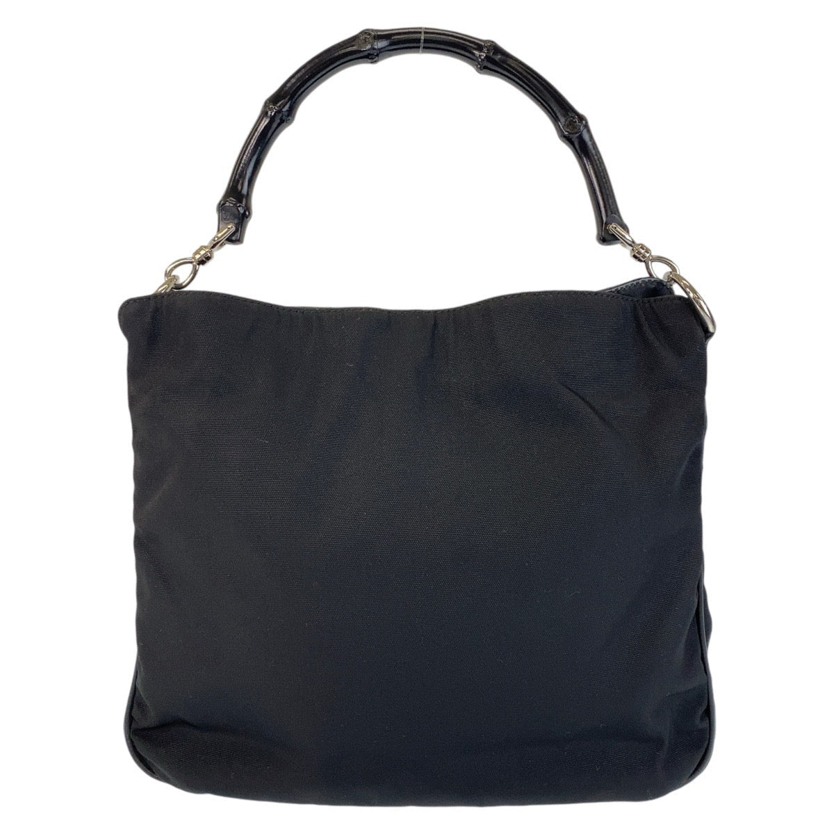 GUCCI Handbag 001 1638 Nylon, Bamboo black Handbag Bamboo Women Used