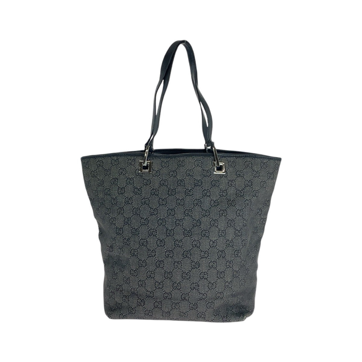 GUCCI Tote Bag 31243 GG canvas, leather BlackSilverMetal Tote Bag Shoulder Bag Women Used