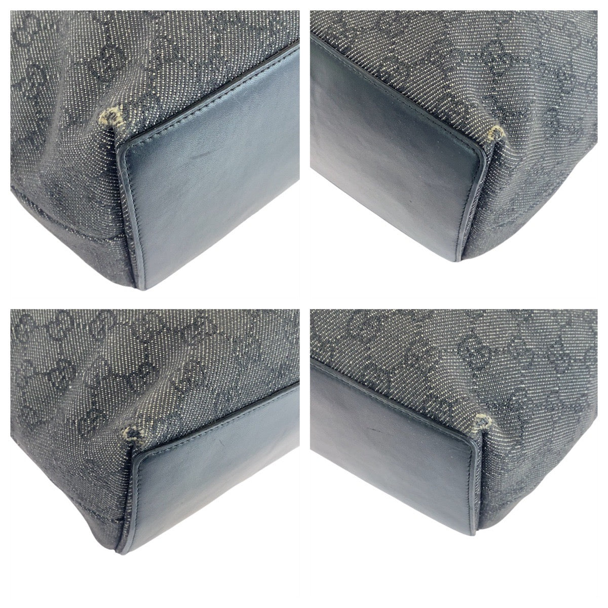 GUCCI Tote Bag 31243 GG canvas, leather BlackSilverMetal Tote Bag Shoulder Bag Women Used