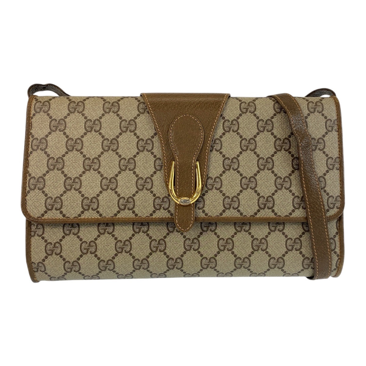 GUCCI Shoulder Bag 904 02 050 GG Supreme canvas, leather Beige Gold Metal Crossbody Shoulder Bag Messenger Bag Old Gucci Women Used