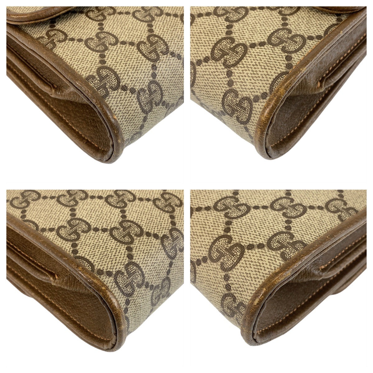 GUCCI Shoulder Bag 904 02 050 GG Supreme canvas, leather Beige Gold Metal Crossbody Shoulder Bag Messenger Bag Old Gucci Women Used