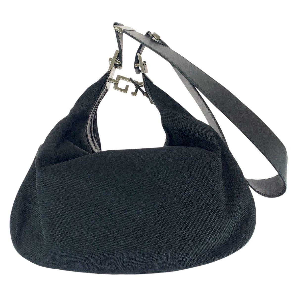GUCCI Shoulder Bag 001 3315 Canvas, Leather BlackSilverMetal Shoulder Bag handbag Women Used