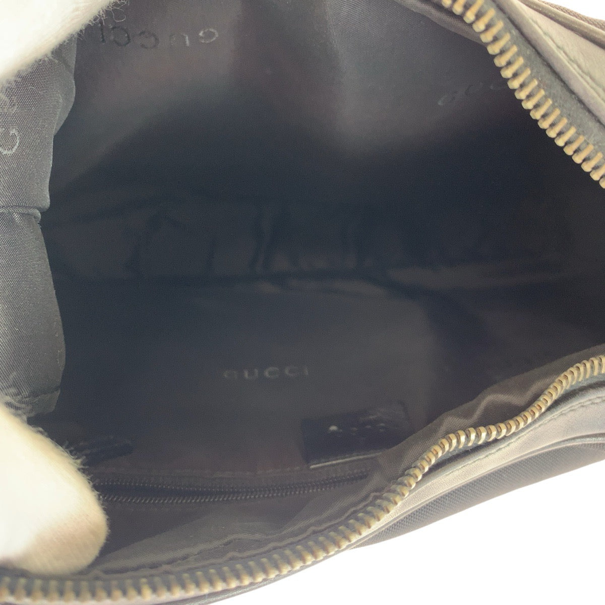 GUCCI Shoulder Bag 001 3315 Canvas, Leather BlackSilverMetal Shoulder Bag handbag Women Used