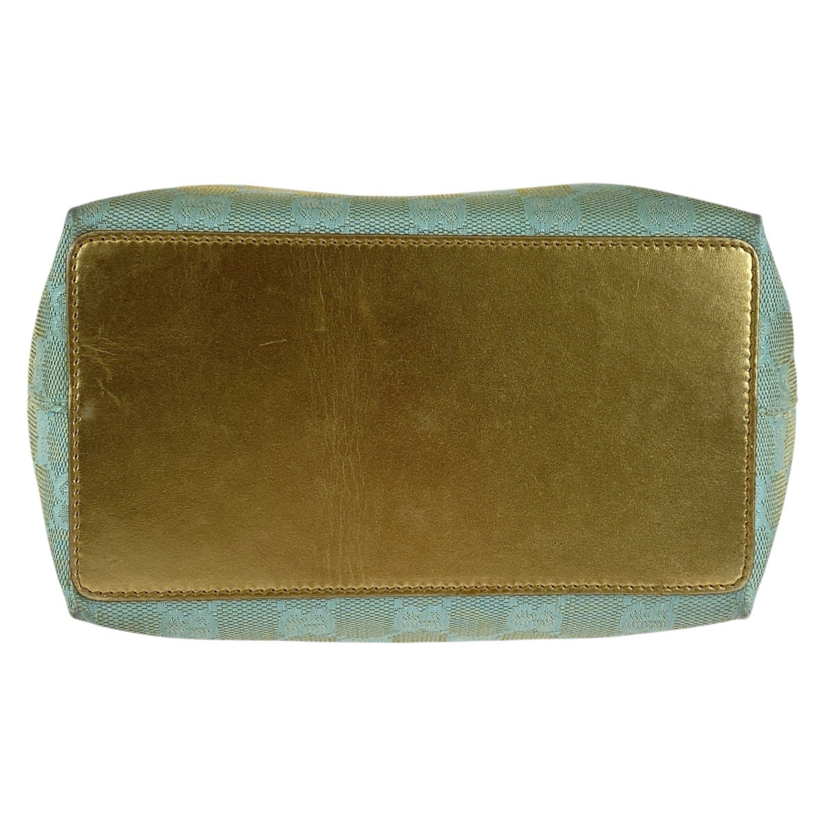 GUCCI Tote Bag 002 1099 GG canvas, leather Emerald Green Gold Metal Tote Bag handbag Women Used