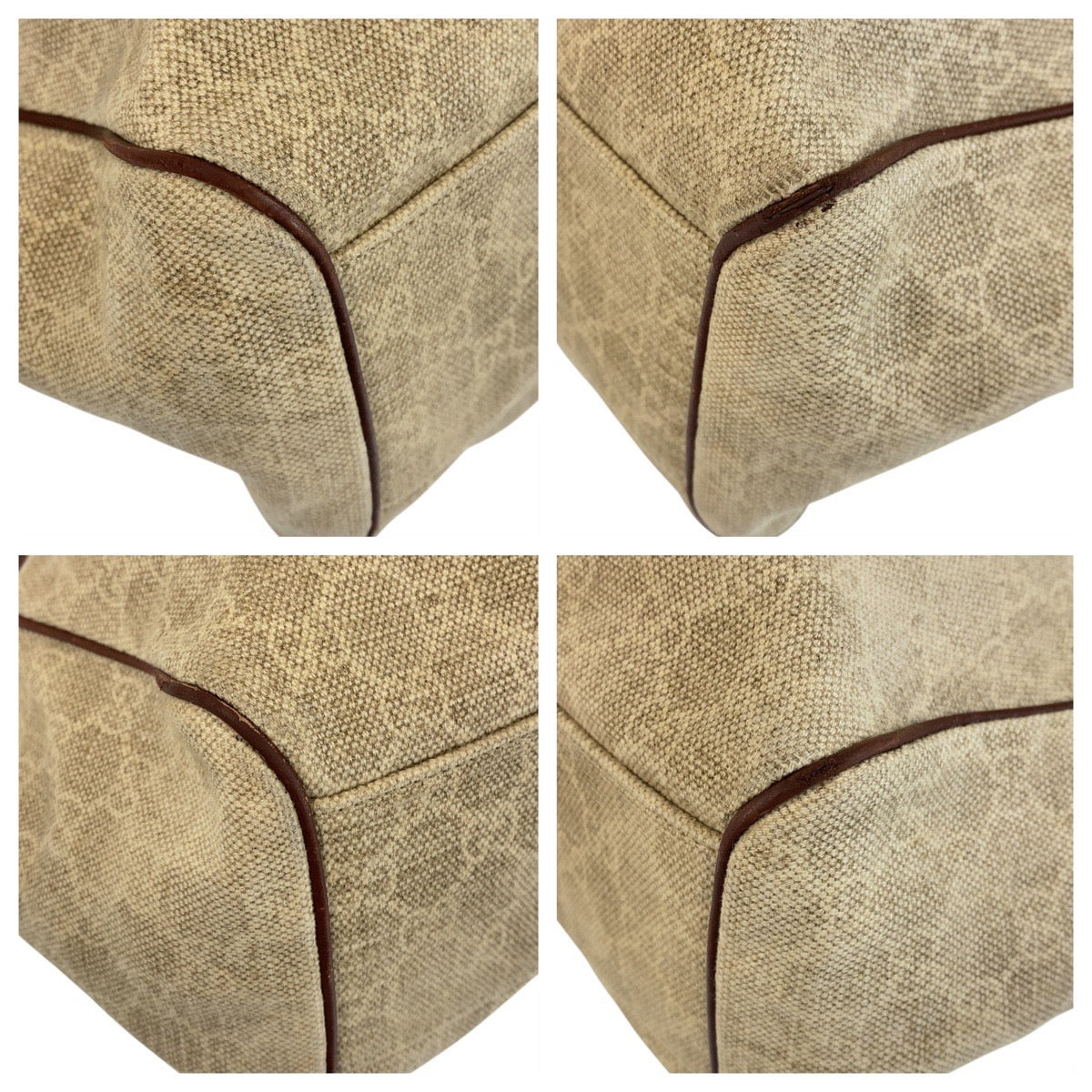 GUCCI Tote Bag 211944 GG canvas, leather Beige Brown Gold Metal Tote Bag Shoulder Bag Sukey Women Used