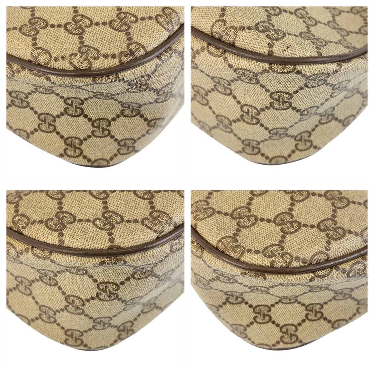 GUCCI Shoulder Bag 89 02 032 GG Supreme canvas, leather Beige Brown Gold Metal Crossbody Shoulder Bag Pochette Sherry Line Old Gucci Women Used