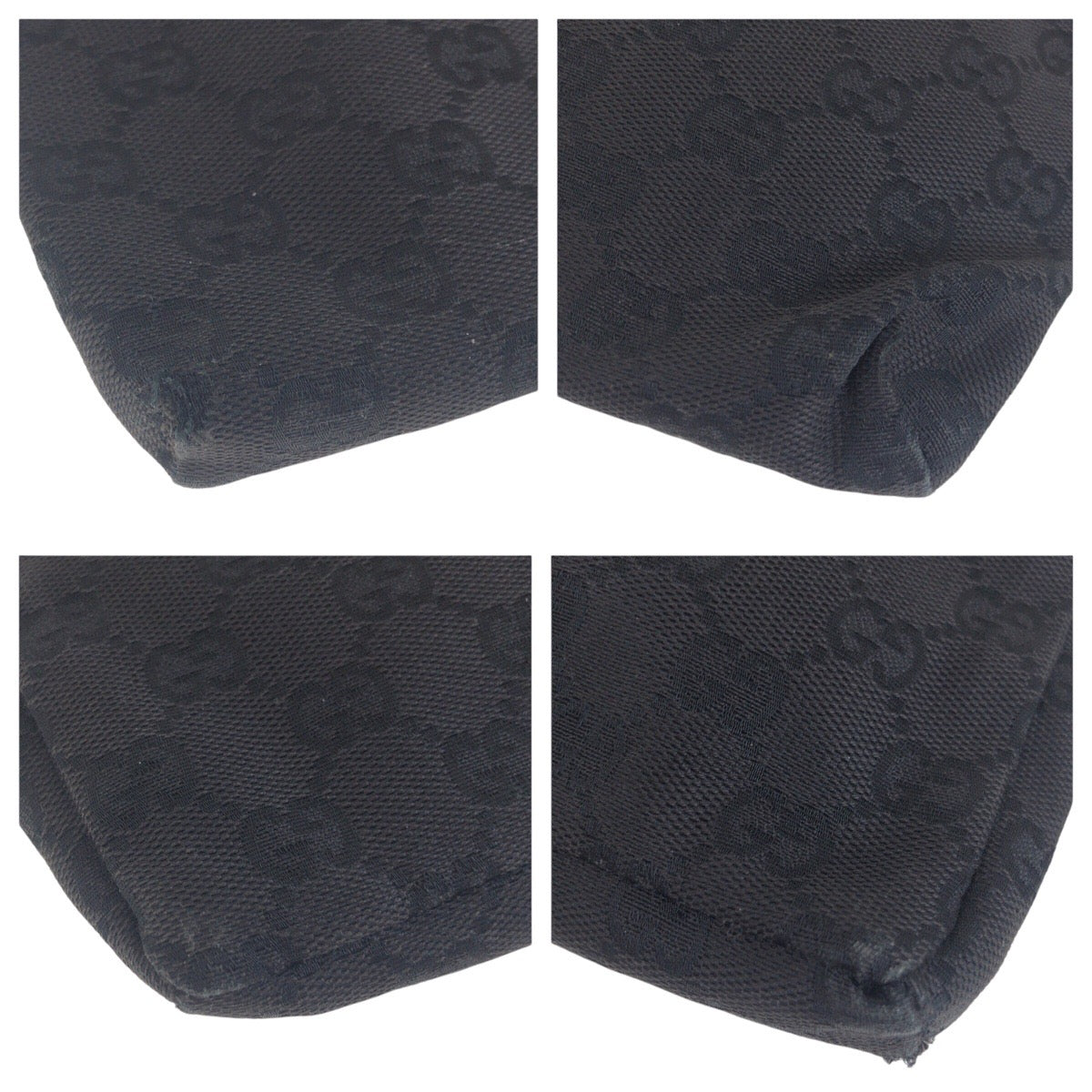 GUCCI Sling bag 23566 GG canvas, leather BlackSilverMetal Sling bag, waist pouch, bum bag mens Used