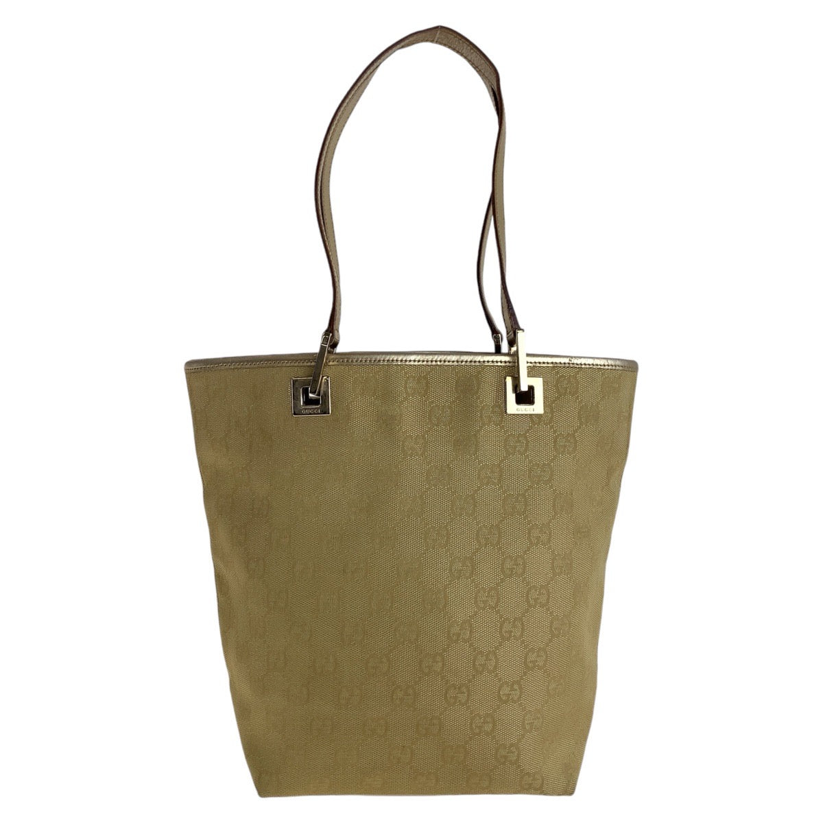 GUCCI Tote Bag 002 1099 GG canvas, leather gold Tote Bag Shoulder Bag Women Used