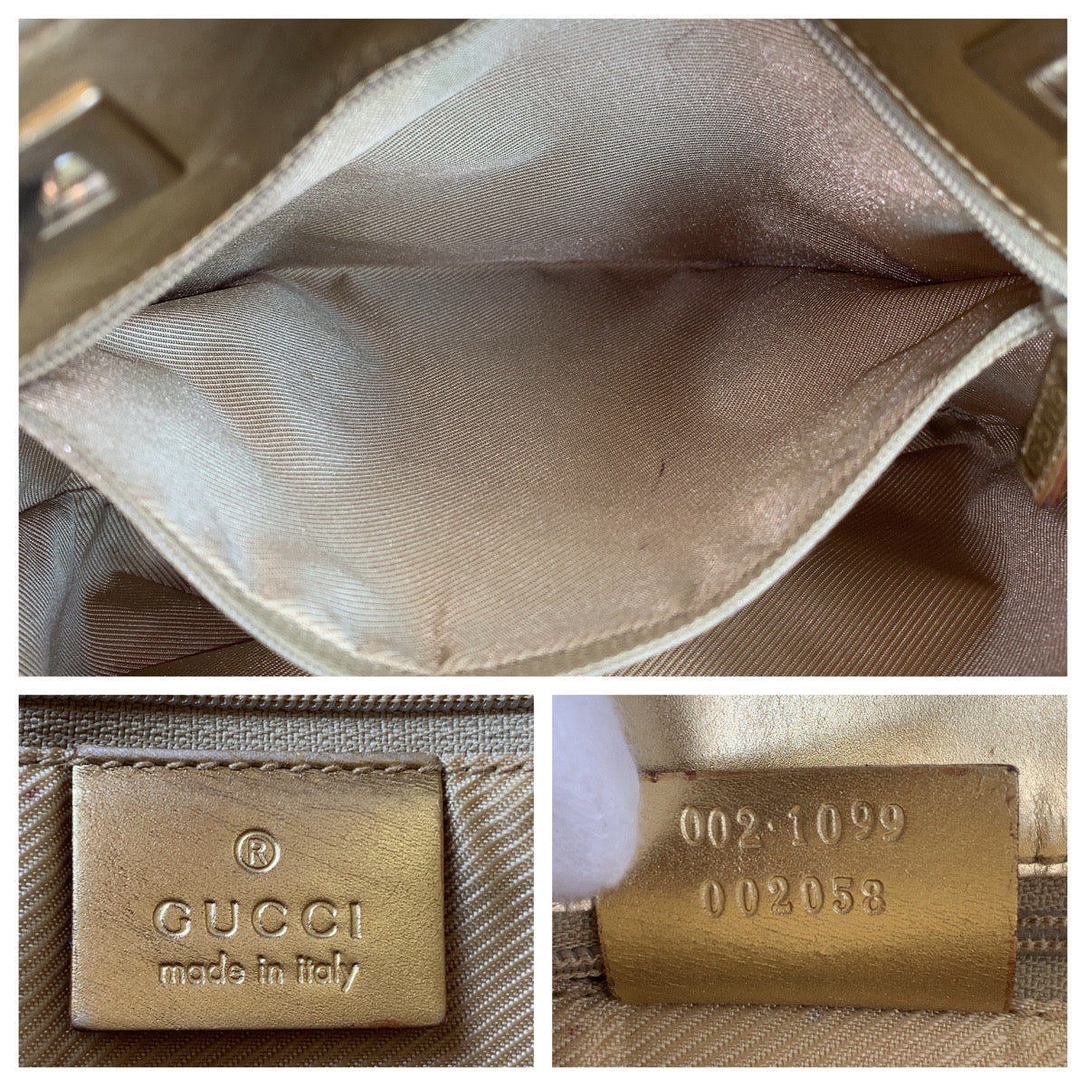 GUCCI Tote Bag 002 1099 GG canvas, leather gold Tote Bag Shoulder Bag Women Used