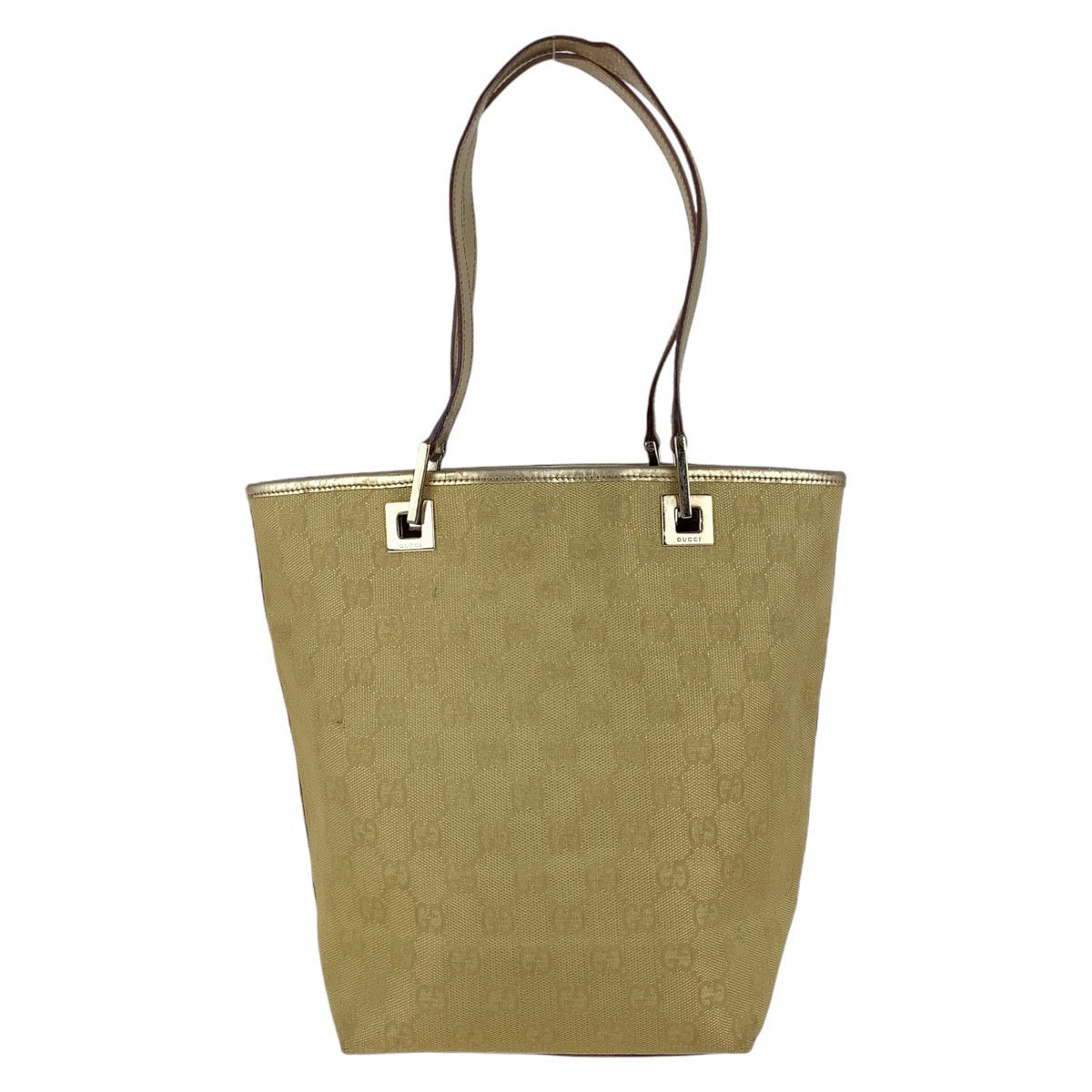 GUCCI Tote Bag 002 1099 GG canvas, leather gold Tote Bag Shoulder Bag Women Used