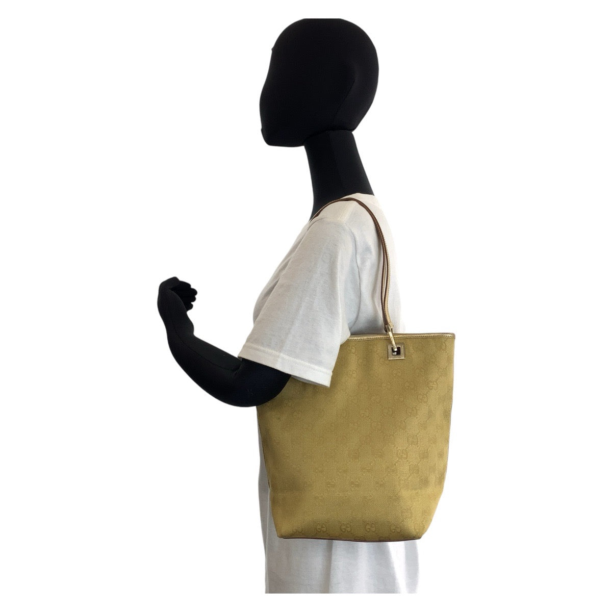 GUCCI Tote Bag 002 1099 GG canvas, leather gold Tote Bag Shoulder Bag Women Used