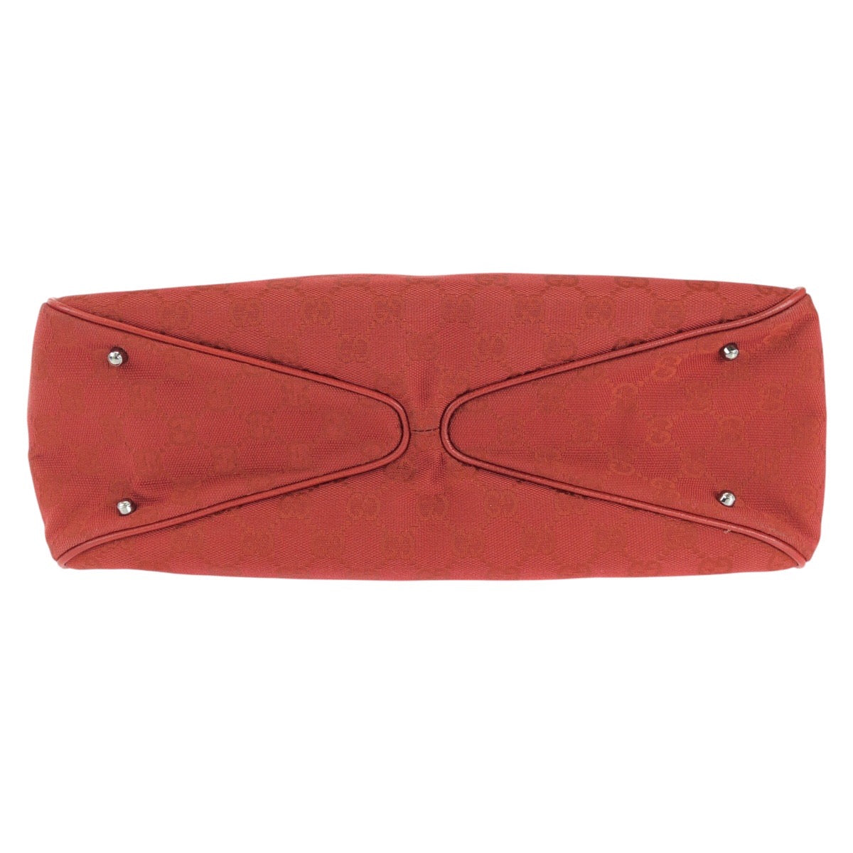 GUCCI Tote Bag 113017 GG canvas, leather Red Silver Metal Tote Bag Shoulder Bag Women Used