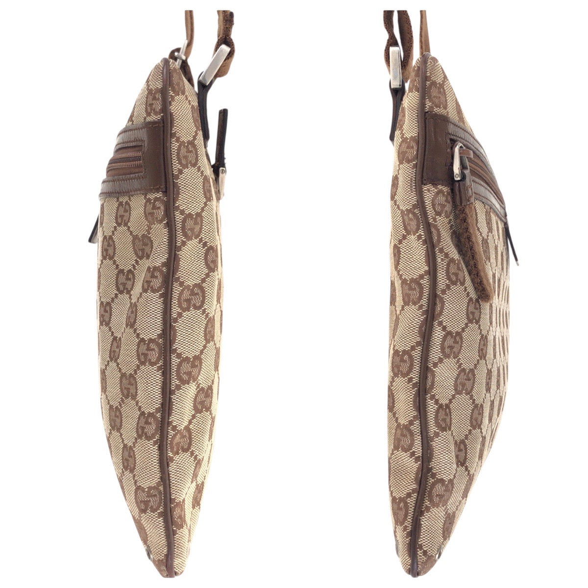 GUCCI Shoulder Bag 90476 GG canvas, leather Beige SilverMetal Crossbody Shoulder Bag Unisex Women Used