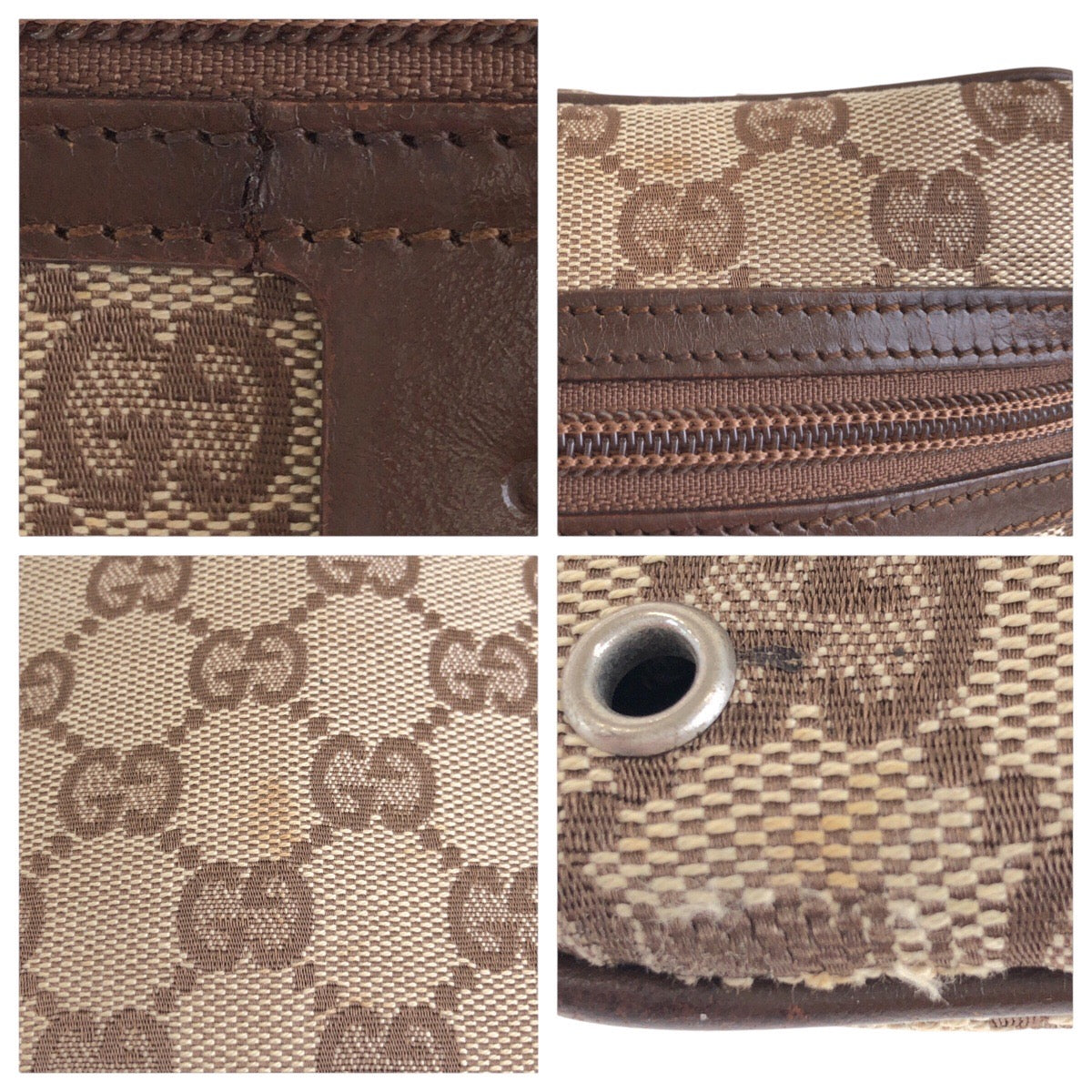 GUCCI Shoulder Bag 90476 GG canvas, leather Beige SilverMetal Crossbody Shoulder Bag Unisex Women Used