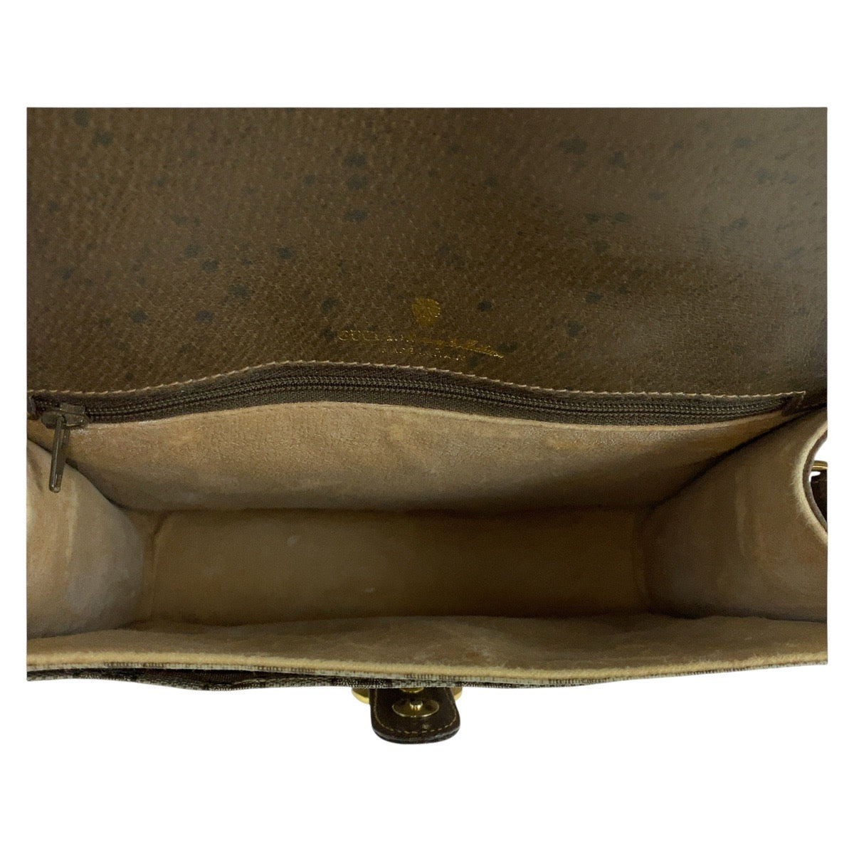 GUCCI Shoulder Bag GG canvas, leather Brown Gold Metal Crossbody Shoulder Bag Old Gucci Women Used