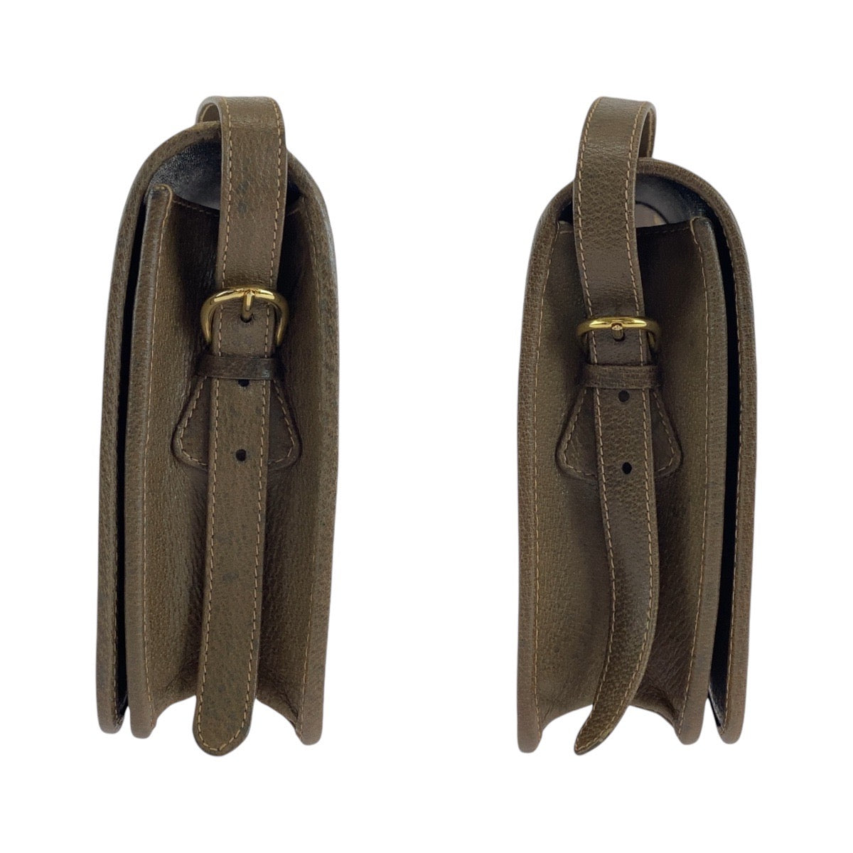 GUCCI Shoulder Bag GG canvas, leather Brown Gold Metal Crossbody Shoulder Bag Old Gucci Women Used