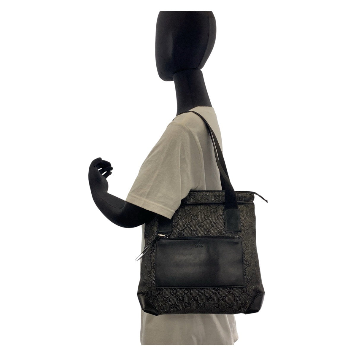 GUCCI Tote Bag 28893 GG canvas, leather black Tote Bag Shoulder Bag Women Used
