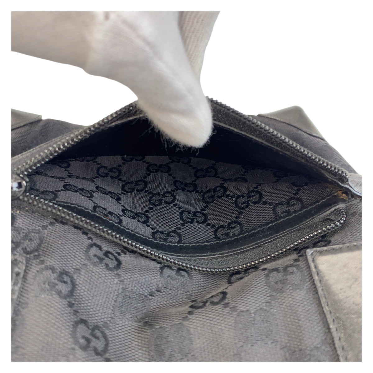 GUCCI Tote Bag 28893 GG canvas, leather black Tote Bag Shoulder Bag Women Used