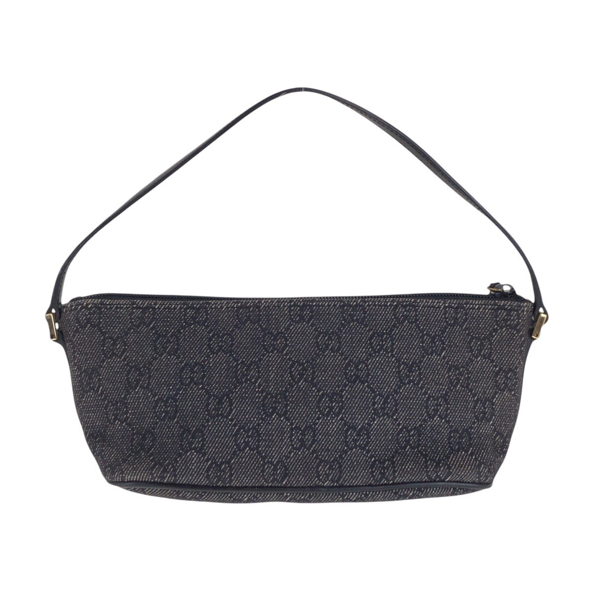 GUCCI Handbag 7198 GG canvas, leather Black GoldMetal Handbag accessory pouch Women Used