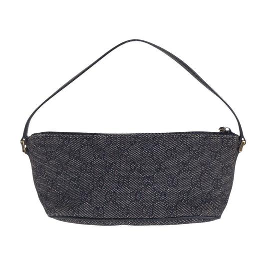 GUCCI Handbag 7198 GG canvas, leather Black GoldMetal Handbag accessory pouch Women Used