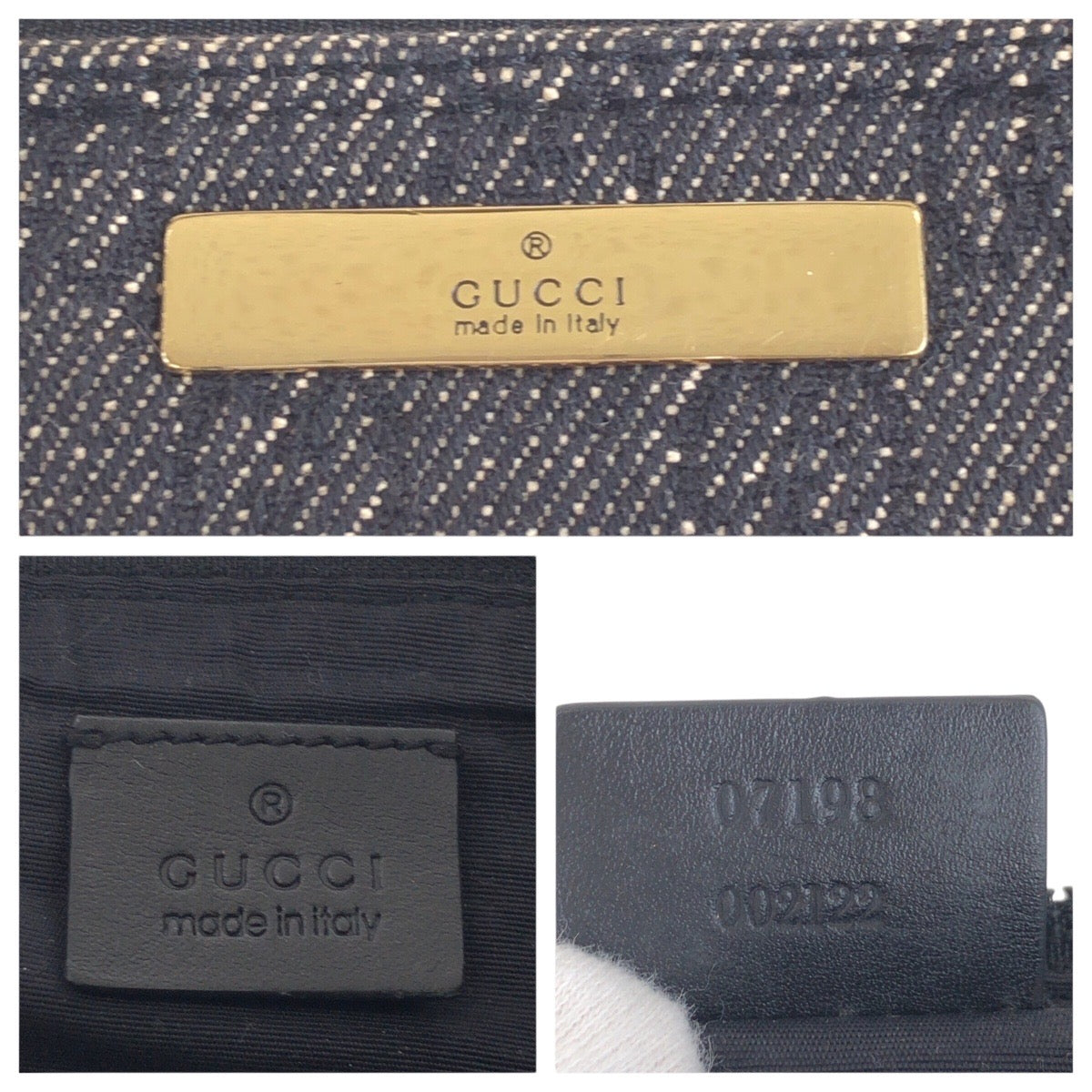 GUCCI Handbag 7198 GG canvas, leather Black GoldMetal Handbag accessory pouch Women Used