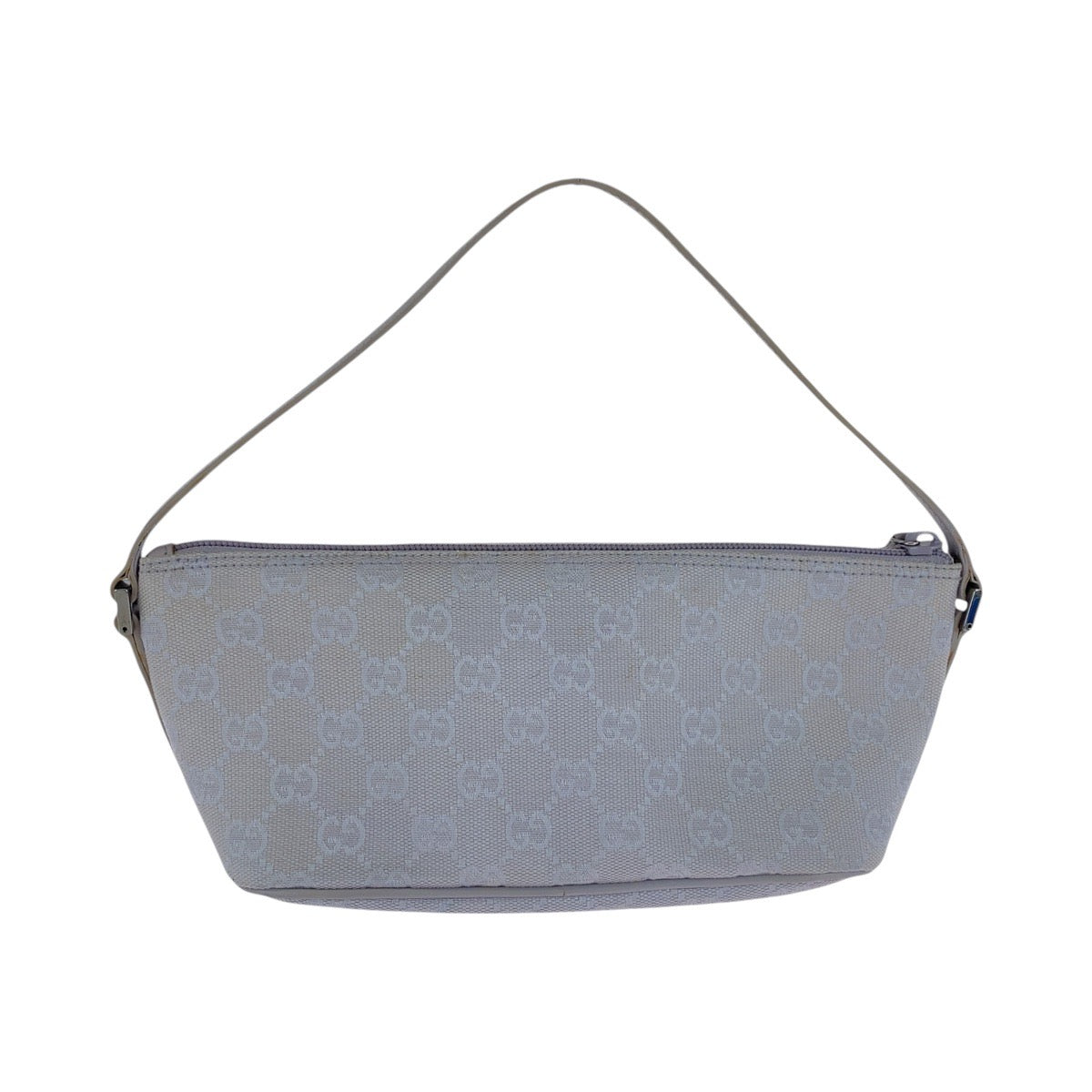 GUCCI Handbag 7198 GG canvas, leather Grey SilverMetal Handbag accessory pouch Women Used