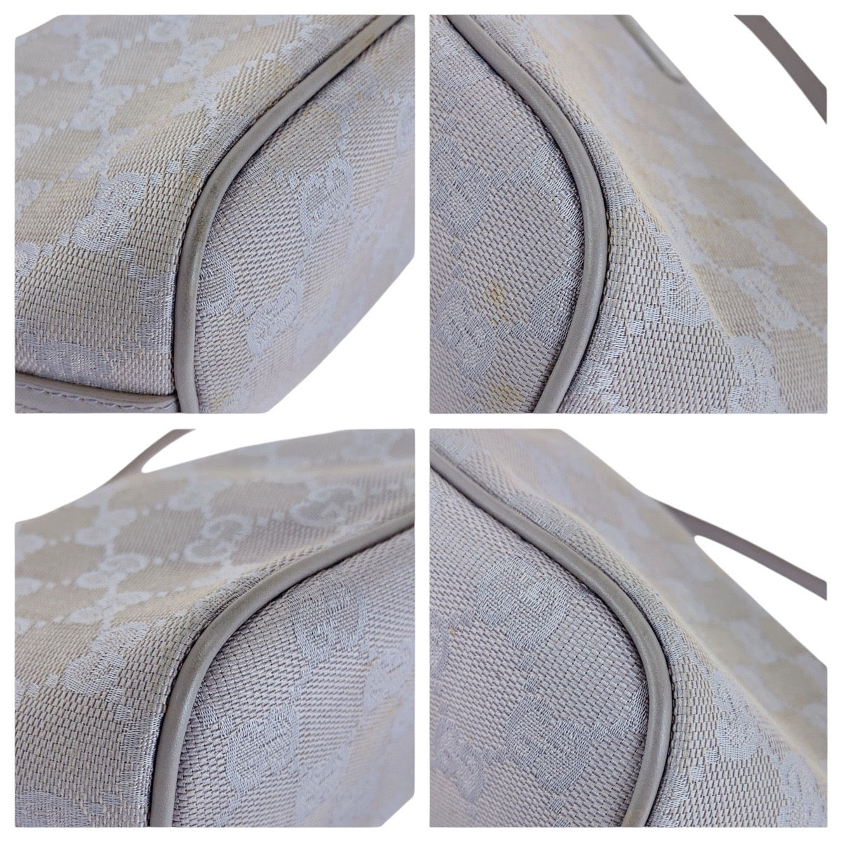 GUCCI Handbag 7198 GG canvas, leather Grey SilverMetal Handbag accessory pouch Women Used