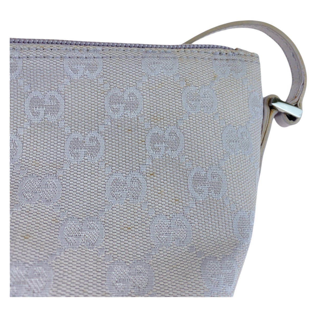GUCCI Handbag 7198 GG canvas, leather Grey SilverMetal Handbag accessory pouch Women Used
