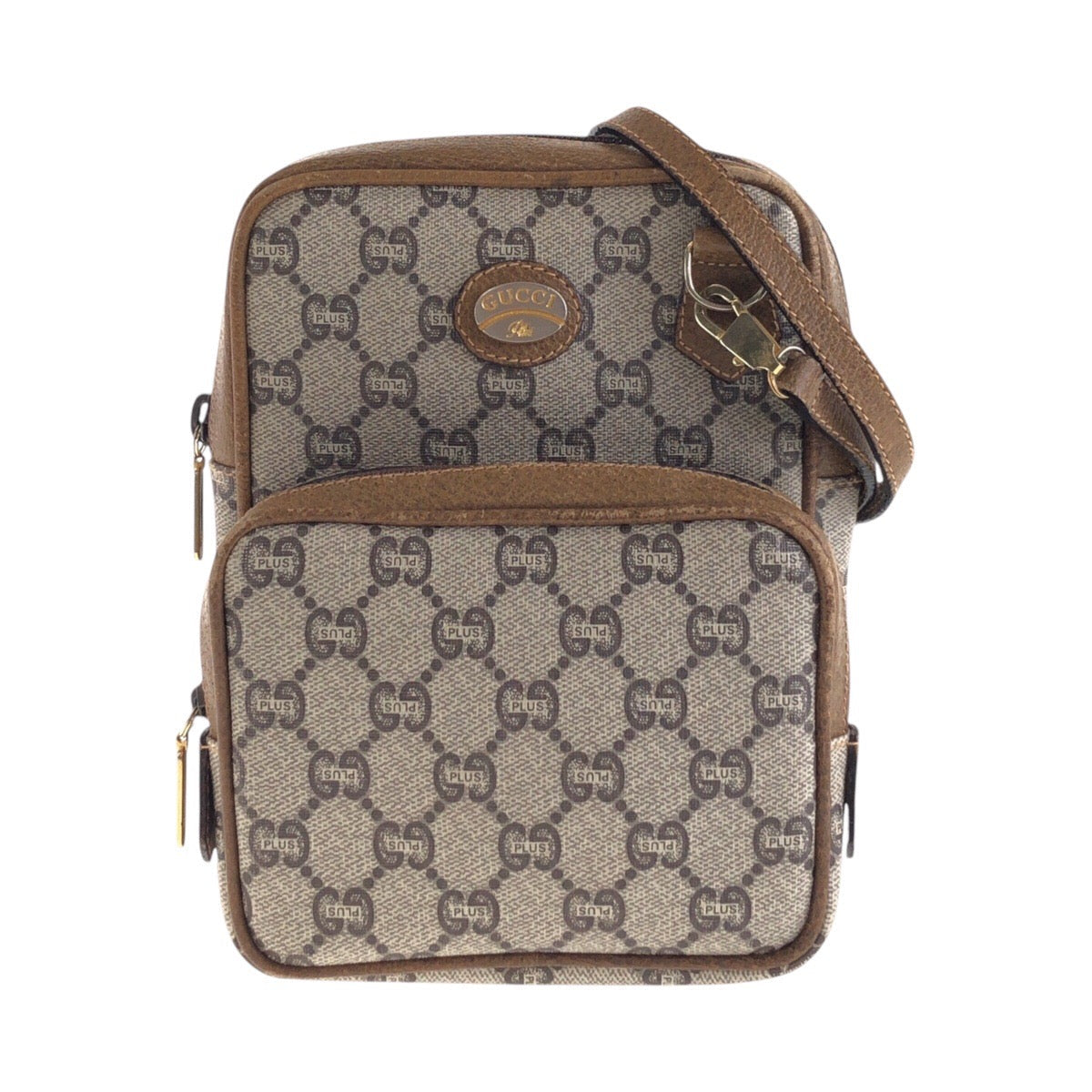 GUCCI Shoulder Bag GG Supreme canvas, leather Beige Gold Metal Crossbody Shoulder Bag GUCCI Plus Women Used
